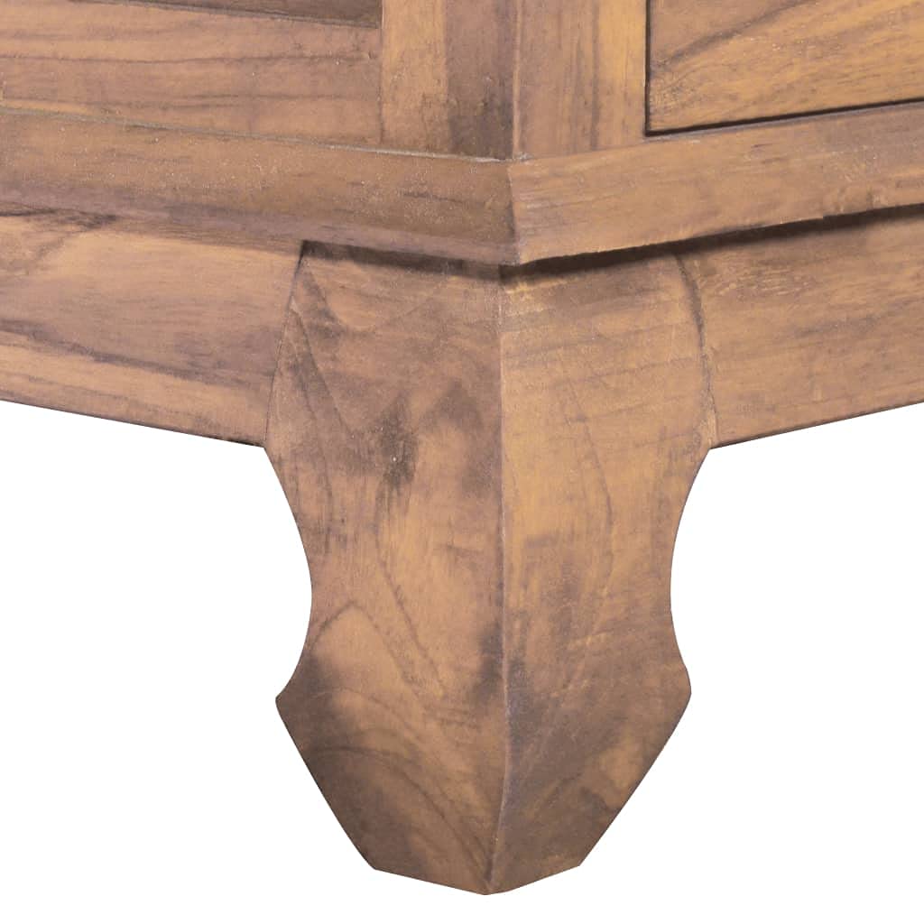 Rustic Solid Teak Wood TV Stand Entertainment Center - 43.3