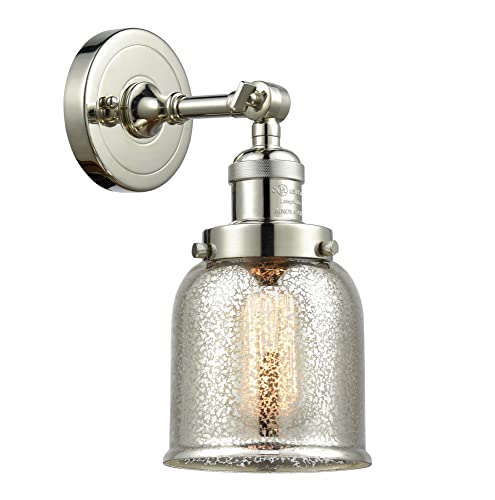 Innovations 203-PN-G58 Single Light Wall Sconce in Polished Nickel - Perfect for Bedroom, Hallway, and Entryway Lighting