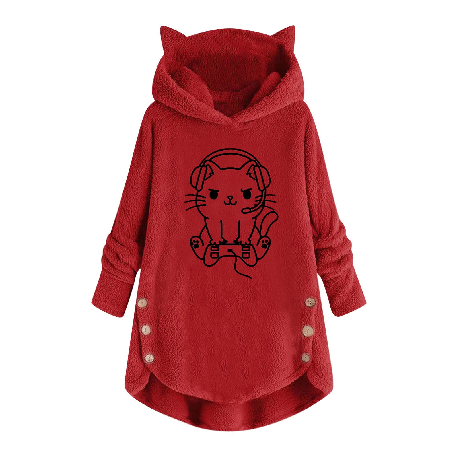 AMhomely Women's Fleece Sweatshirts - Soft Fluffy Casual Hooded Pullover for Women | Cozy Winter Wear, Lounge Outfits & Outdoor Activities
