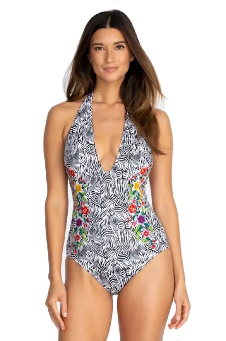 Johnny Was Women's Spring Floral Embroidered Halter Jumpsuit - Boho Chic One-Piece for Beach Vacations & Summer Outings