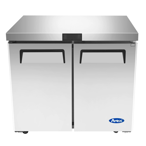 Atosa 36-Inch Undercounter Refrigerator with 2 Doors - Commercial Grade Stainless Steel Fridge for Restaurants, Bars, and Home Kitchens