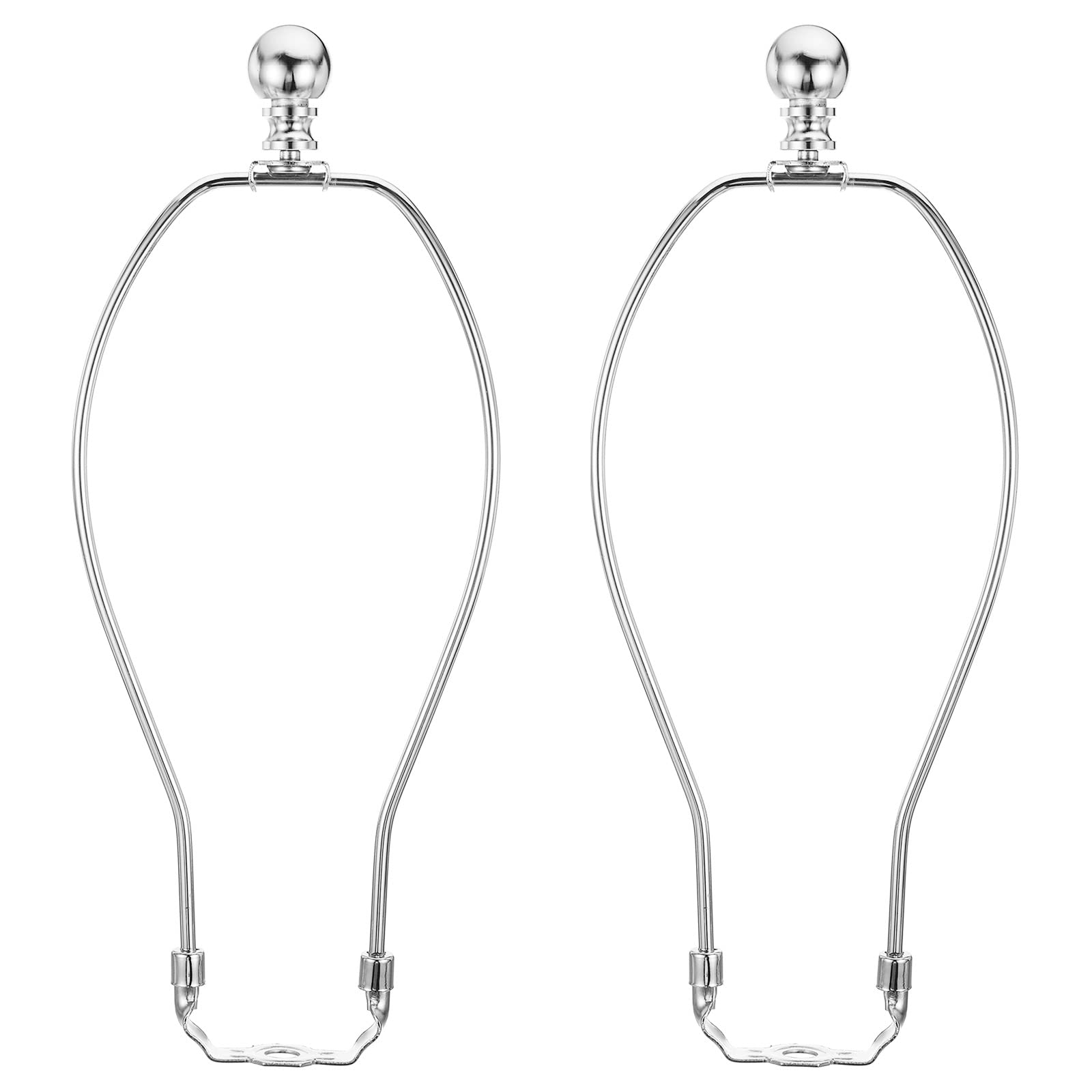 10.5 Inch Lamp Harp Kit with Finial - 2 Set Detachable Lamp Shade Bracket Holder - DIY Lighting Accessories for Table Lamps & Floor Lamps (Chrome) - Perfect for Home Decor, Living Room & Bedroom Lighting