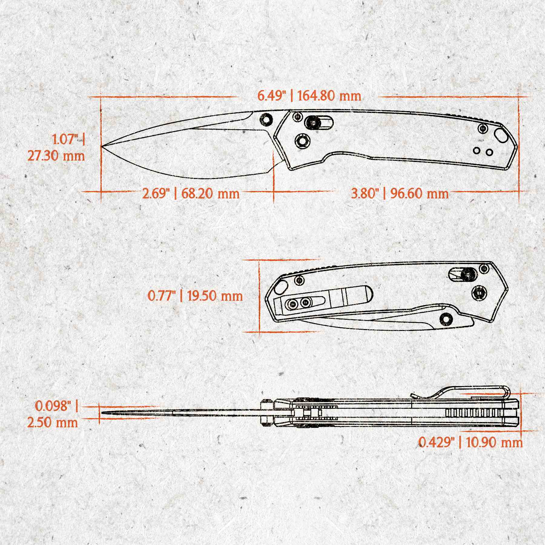 Mini Psyop Crossbar Lock Folding Knife - 2.69
