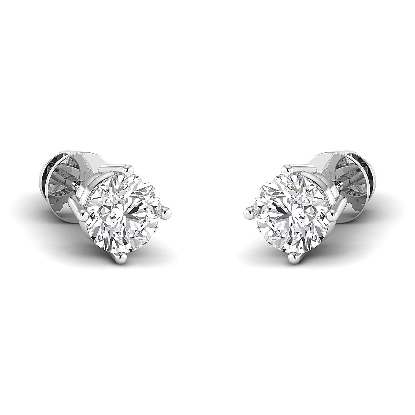 0.3-4 Carat Real Moissanite Stud Earrings in Sterling Silver & Gold - Round Brilliant Cut (FG/VVS) | Christmas Gifts for Women, Anniversary Present, Bridal Jewelry & Everyday Luxury Earrings