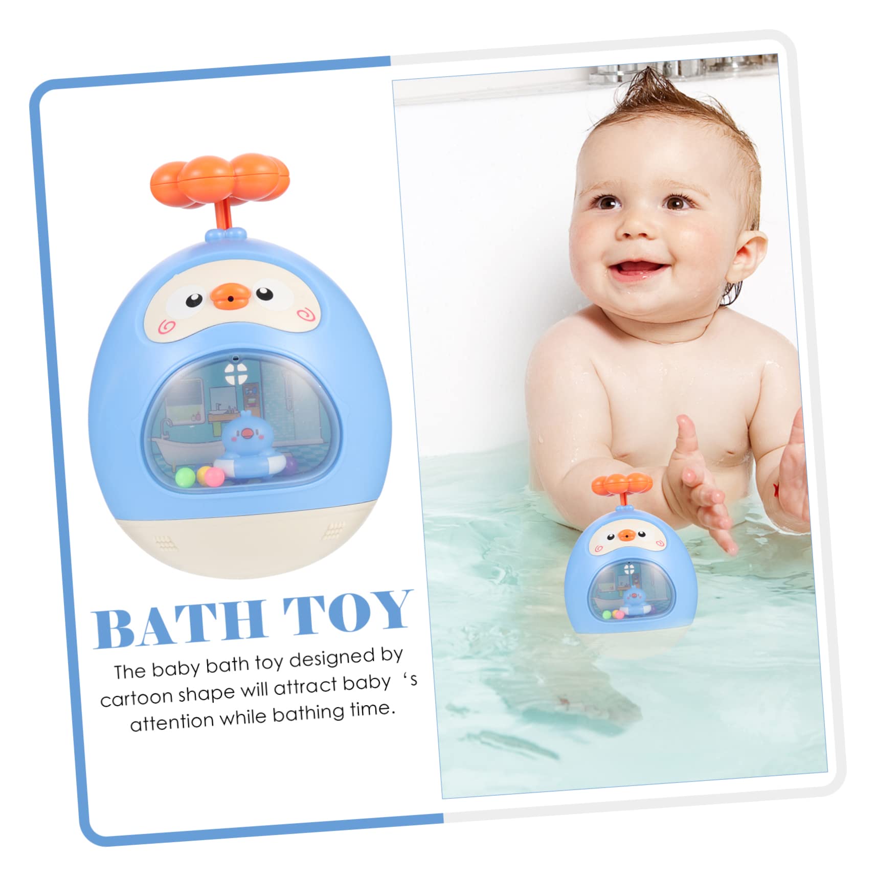 FAVOMOTO 2-Pack Sky Blue Tumbler Bath Toys for Kids - Fun Water Play for Pool, Beach & Bathtub | Durable & Safe Splash Spray Toys for Toddlers & Infants