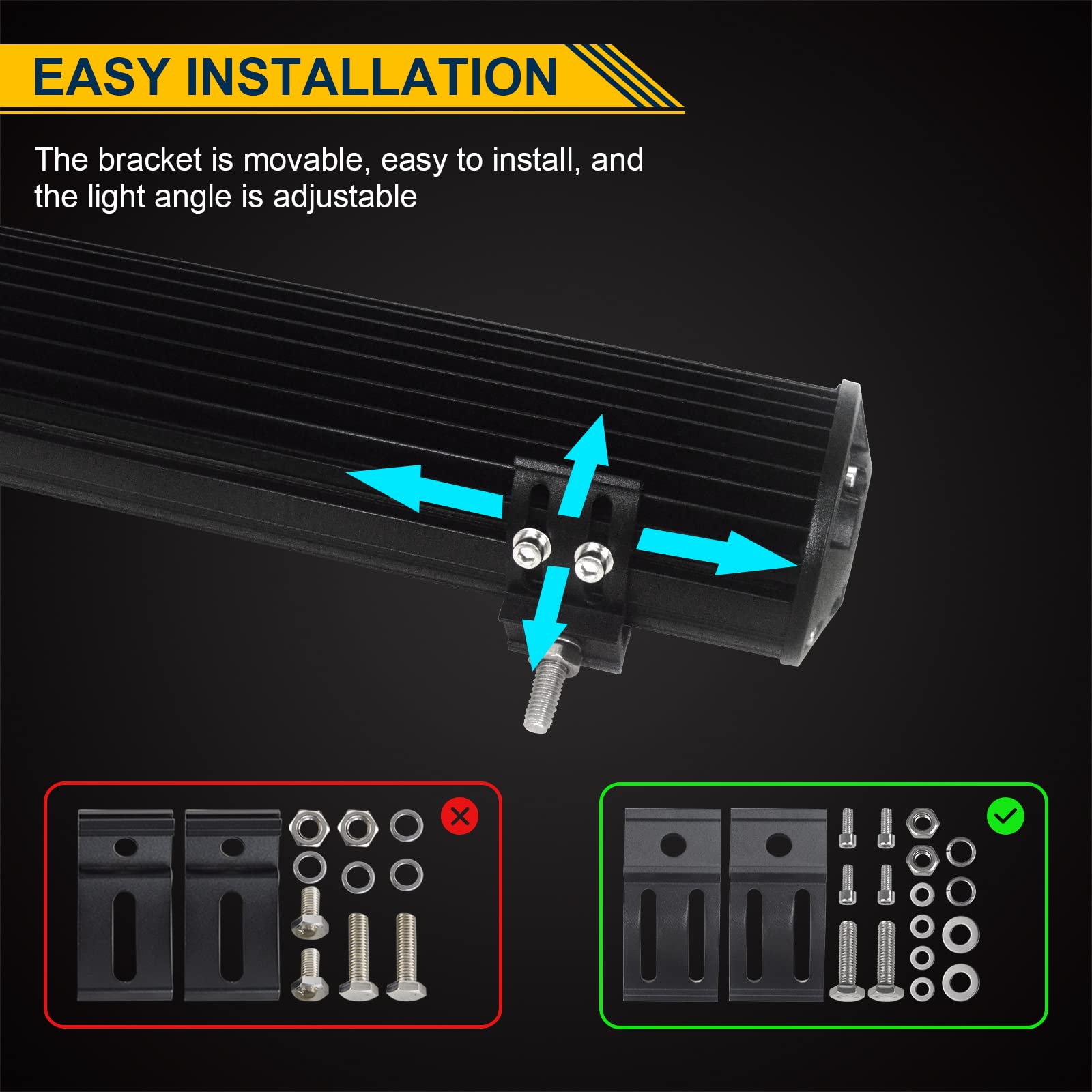 Willpower 17-Inch 46cm 360W LED Light Bar - Triple Row Off-Road Driving Lights with Spot Flood Combo Beam - Waterproof LED Cube Lights for Trucks, ATV, UTV, SUV (12V/24V DC) - Perfect for Night Off-Roading, Camping & Emergency Lighting