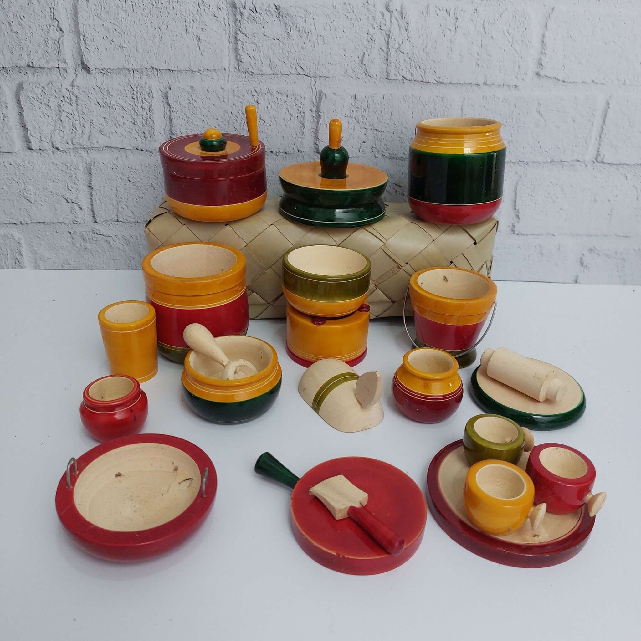 Premium Etikoppaka Handcrafted Wooden Kitchen Set - Eco-Friendly & Durable Utensils for Cooking, Serving & Dining | Perfect for Home, Restaurant & Gifting