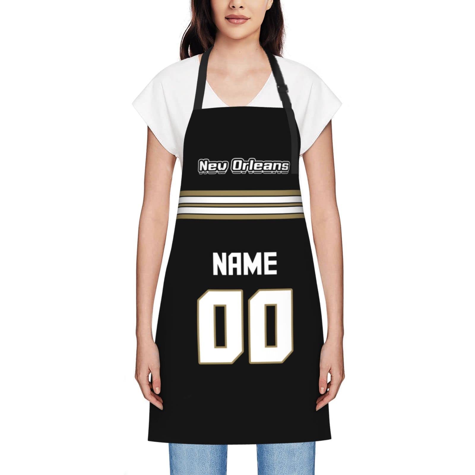 Custom Football Aprons for Men & Women - Personalized Waterproof Kitchen Cooking Apron - Great Gift for Dad, BBQ Fans & Sports Lovers - Perfect for Grilling, Baking & Game Day Parties