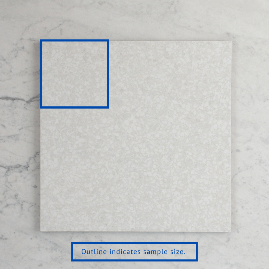 Paddington White Terrazzo Look Tile Sample - Premium Marble Effect Flooring for Bathroom, Kitchen & Living Room Decor