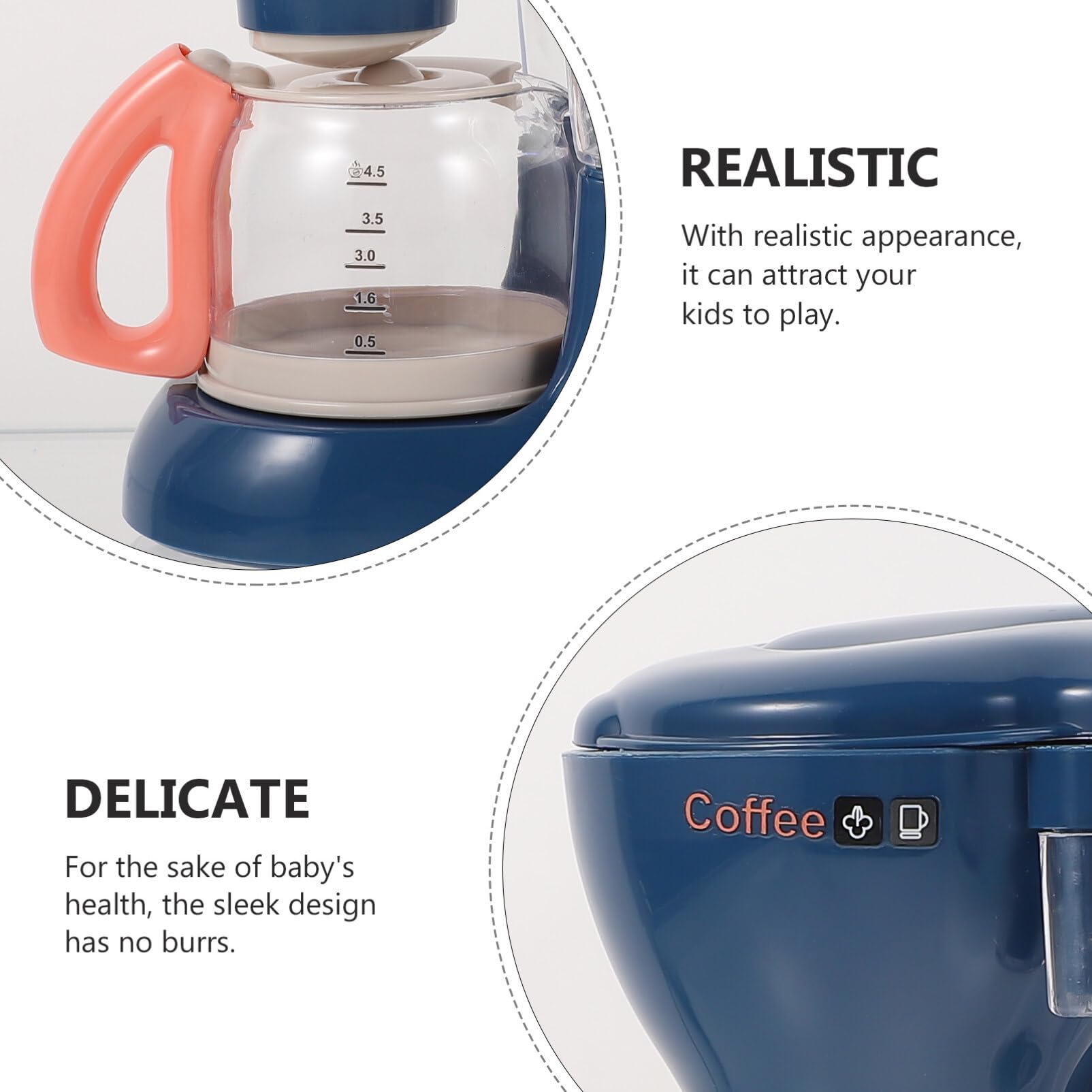 Pretend Play Coffee Maker Toy for Kids - Realistic Mini Kitchen Appliances Set - Fun Mixing & Brewing Role Play - Perfect for Imaginative Play & Early Learning - Great Gift for Toddlers & Preschoolers (Home, School, Playroom)