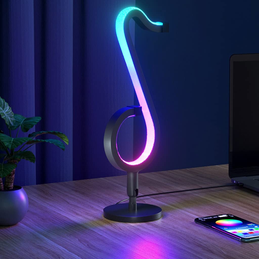 KJHD Night Light Symphony Table Lamp - LED Projector Lamp for Coffee Art Decor & Ambient Lighting (Black) | Perfect for Bedroom, Living Room & Office Atmosphere