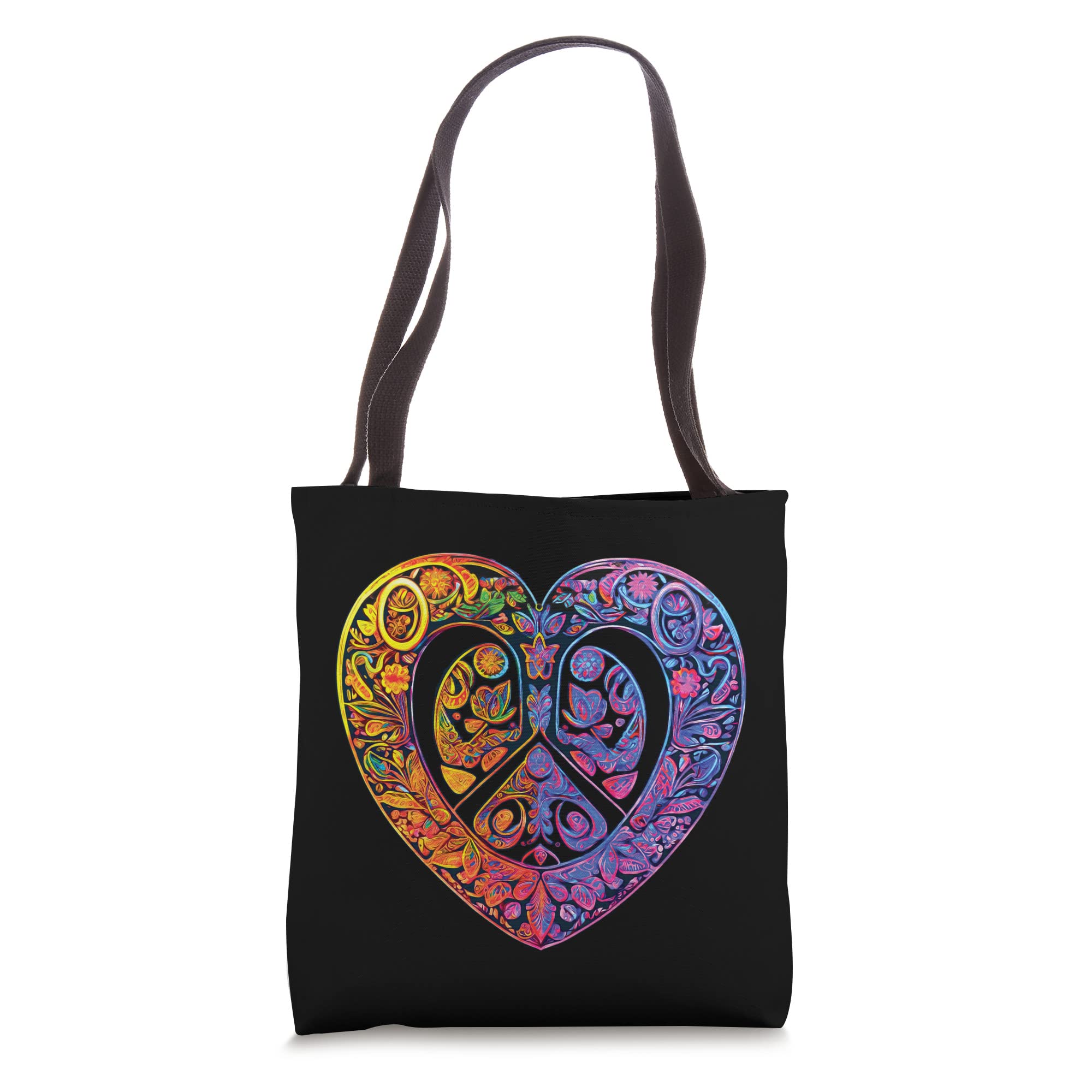 Peace and Love Tote Bag - Eco-Friendly Cotton Canvas Shopping Bag for Women & Men - Perfect for Groceries, Beach, Work & Travel