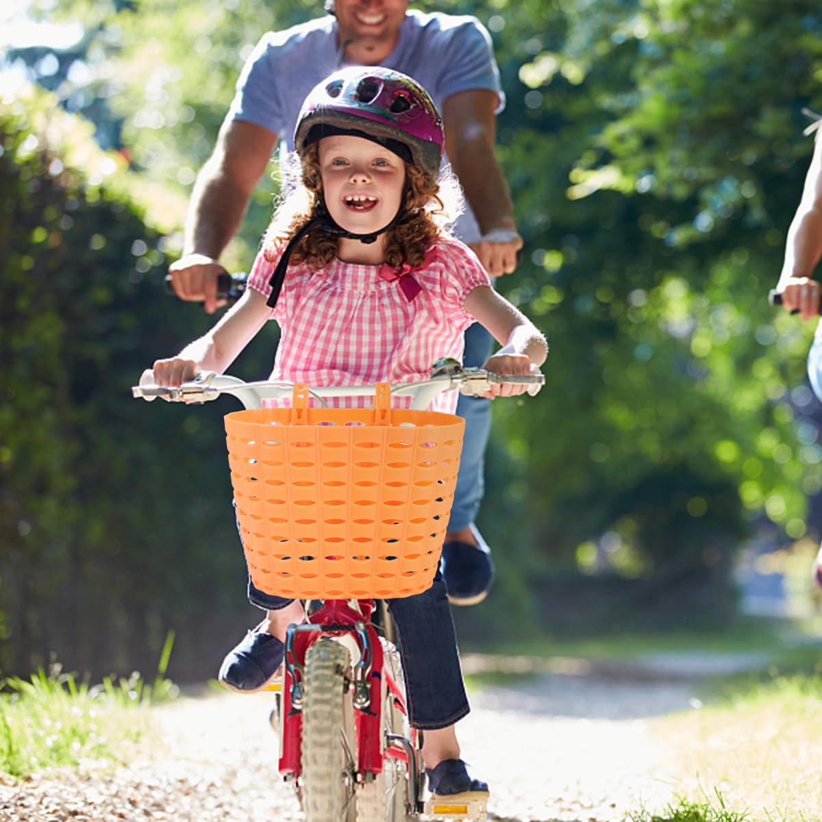 Kids Bike Basket - Front Handlebar Basket for Children's Bicycles | Durable Orange Bicycle Accessory | Perfect Gift & DIY Set for Outdoor Riding & Playtime Adventures
