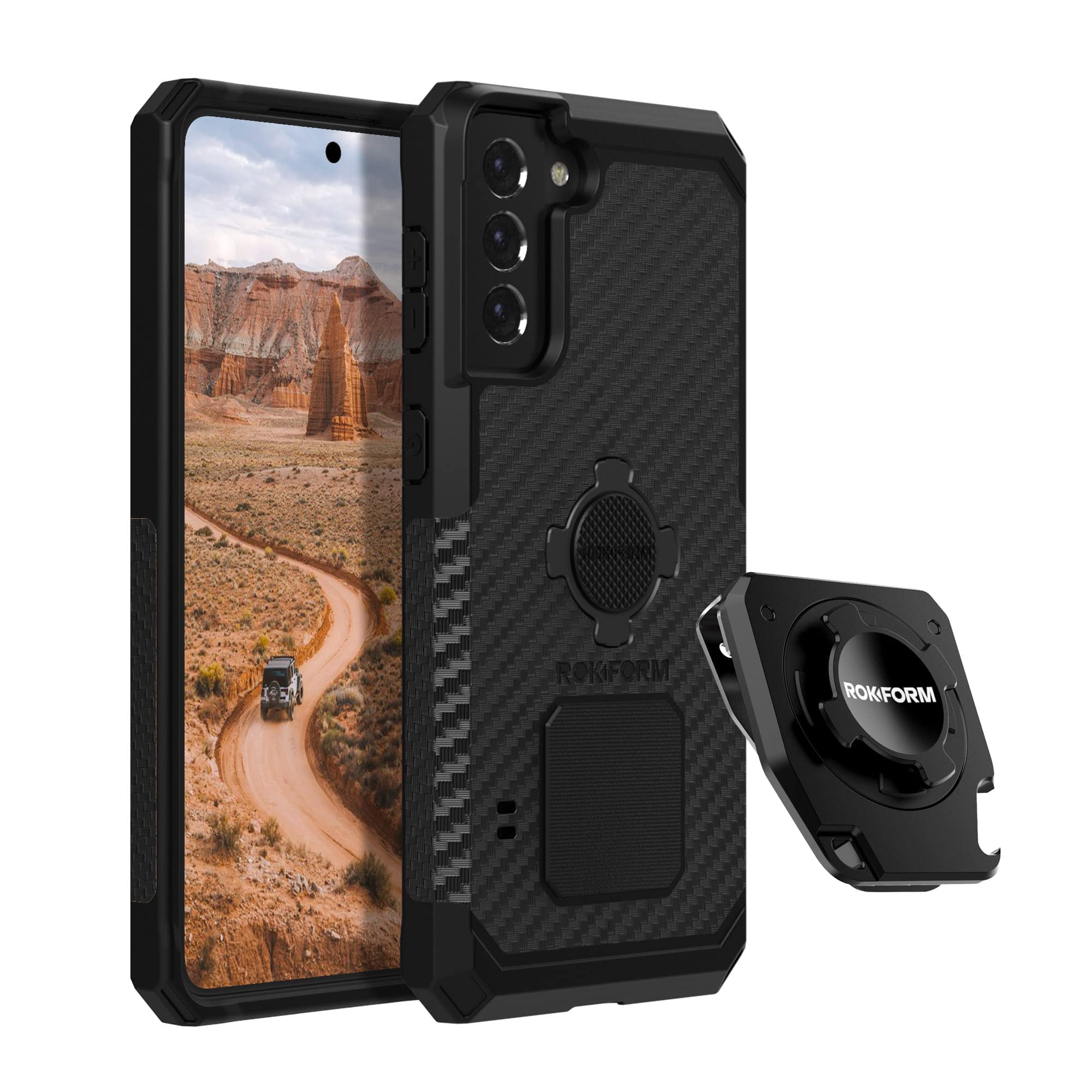Rokform Rugged Case for Samsung Galaxy S21 Plus 5G with Sport Utility Belt Clip & Phone Stand - Heavy Duty Protection for Outdoor, Work & Active Lifestyle