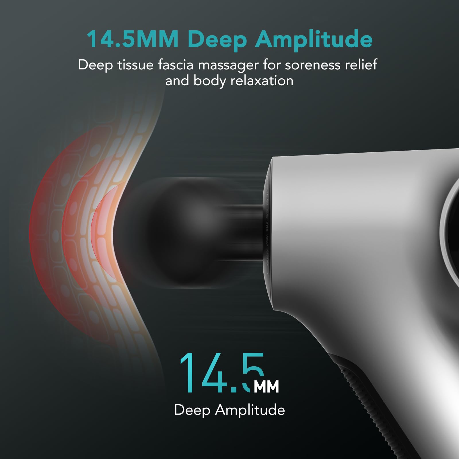 Opove Apex Deep Tissue Massage Gun - 14.5mm Percussion Therapy for Muscle Pain Relief & Recovery | Professional Grade Massager for Athletes, Workout Recovery & Relaxation | Ergonomic Design for Easy Use | Silver | Perfect for Post-Workout, Physical Therapy & Home Relaxation