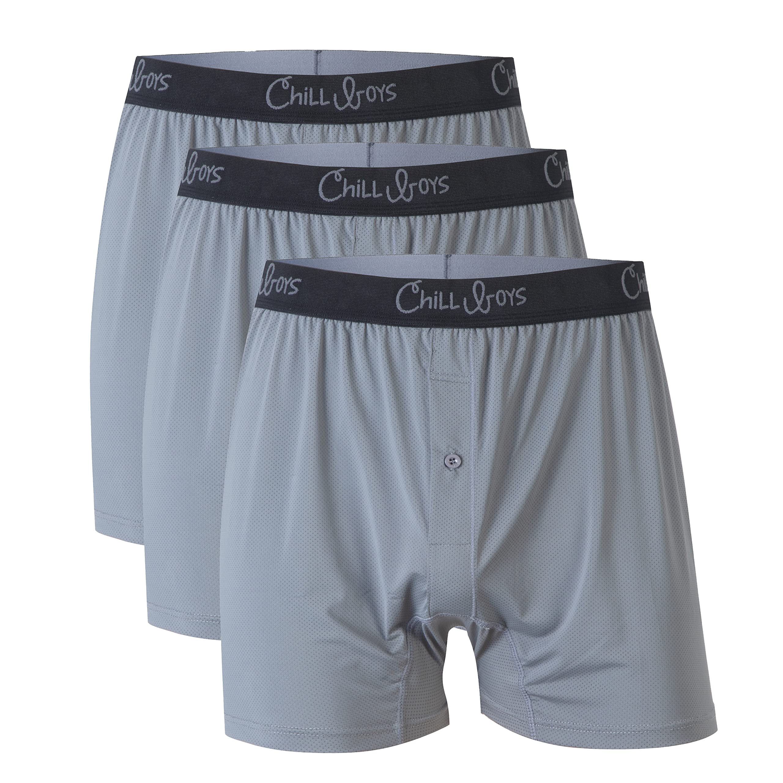 Chill Boys Performance Boxer Briefs 3-Pack - Moisture Wicking Men's Underwear for Active Lifestyle | Cool & Comfortable Boxer Shorts for Workout, Sports & Everyday Wear