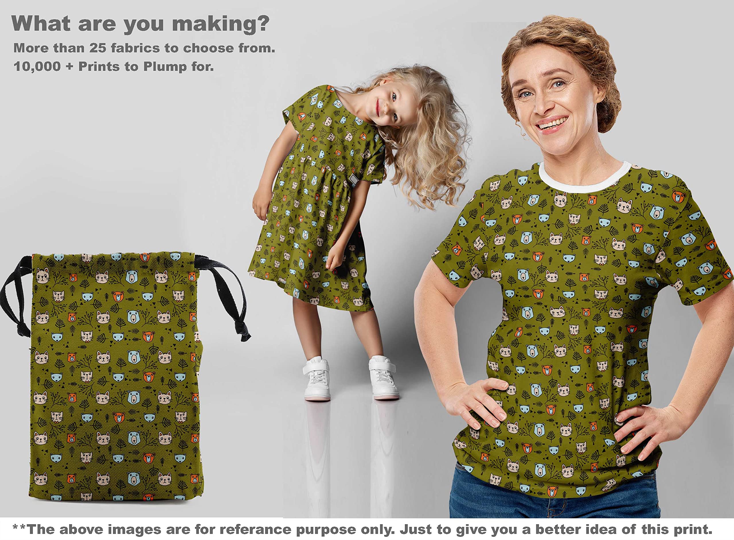 Premium Dark Olive Green Silk Tabby Fabric - 42 Inch Wide for Kids Animal Quilting & Sewing Projects | Soft, Durable Material for DIY Crafts, Quilts, and Home Decor