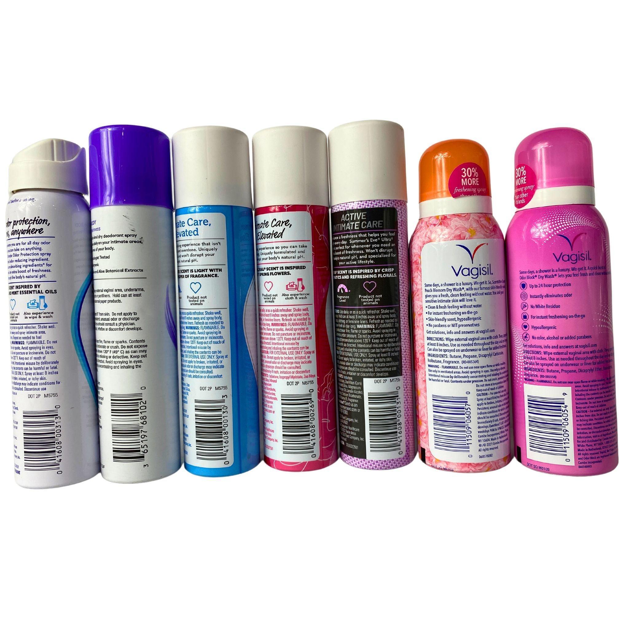 60 Pcs Feminine Daily Sprays for Women - Intimate Hygiene & Freshness - Perfect for Travel, Gym & Daily Use
