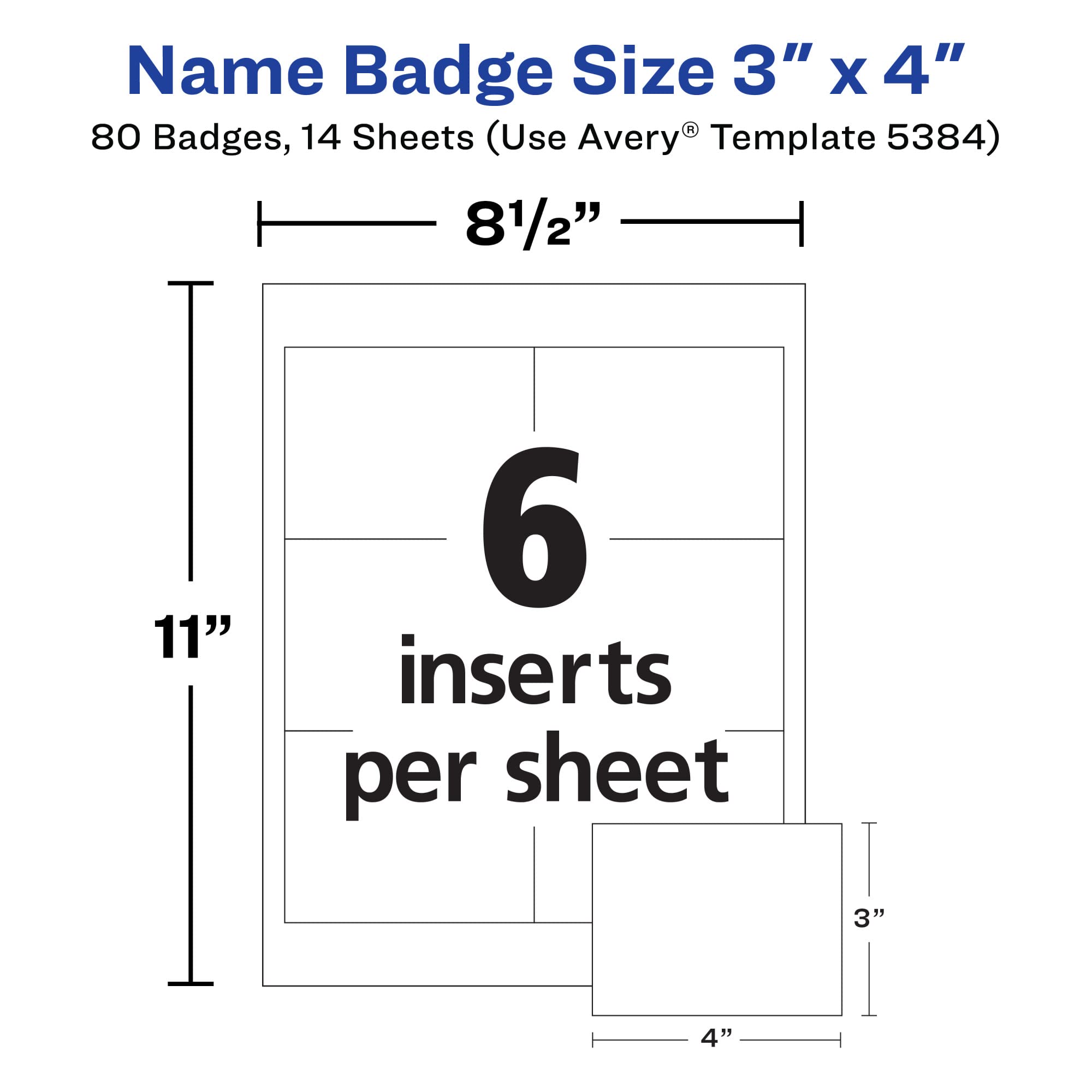 Avery Customizable Name Badge Clips - 3