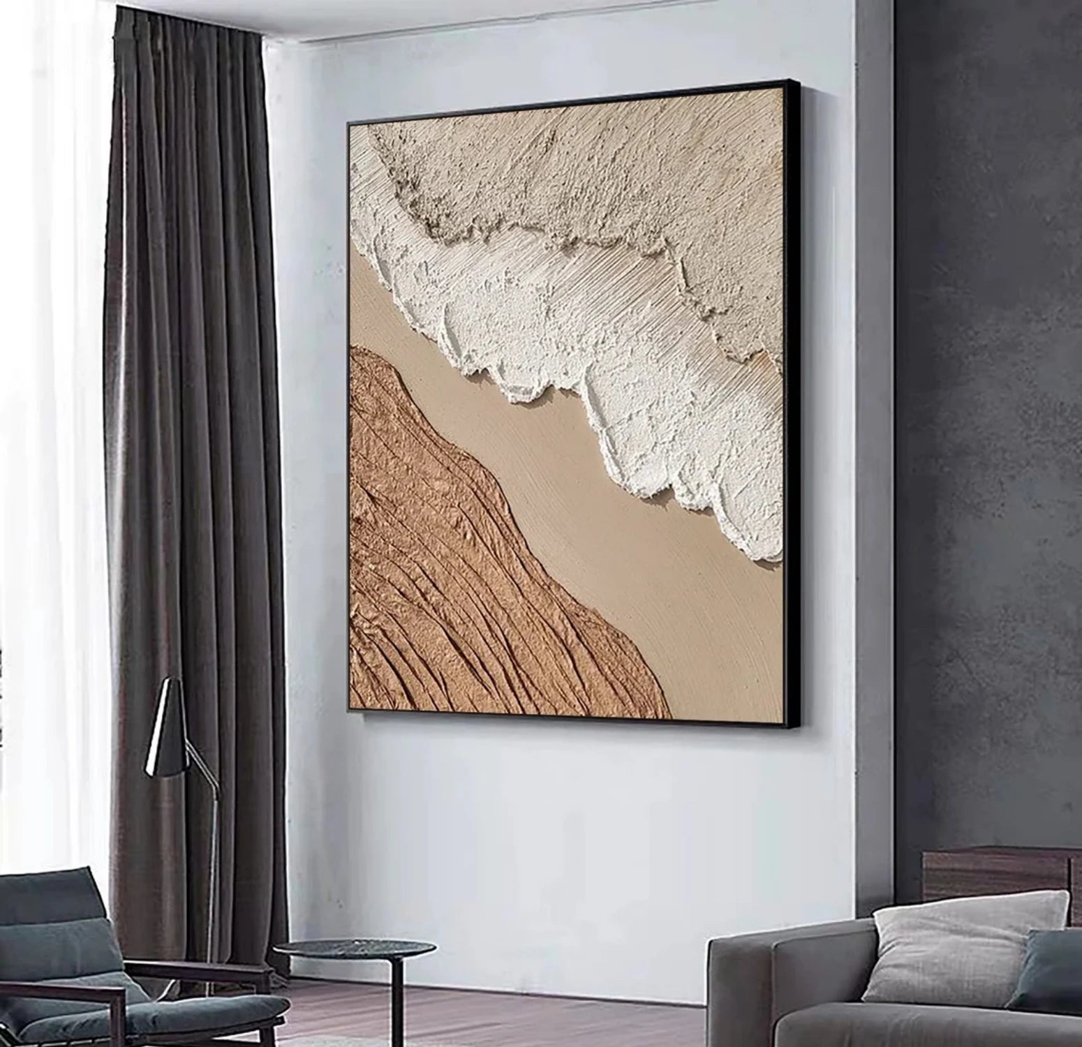 Beige & Brown Abstract Wall Art Print #BB141 - Modern Home Decor for Living Room, Bedroom & Office