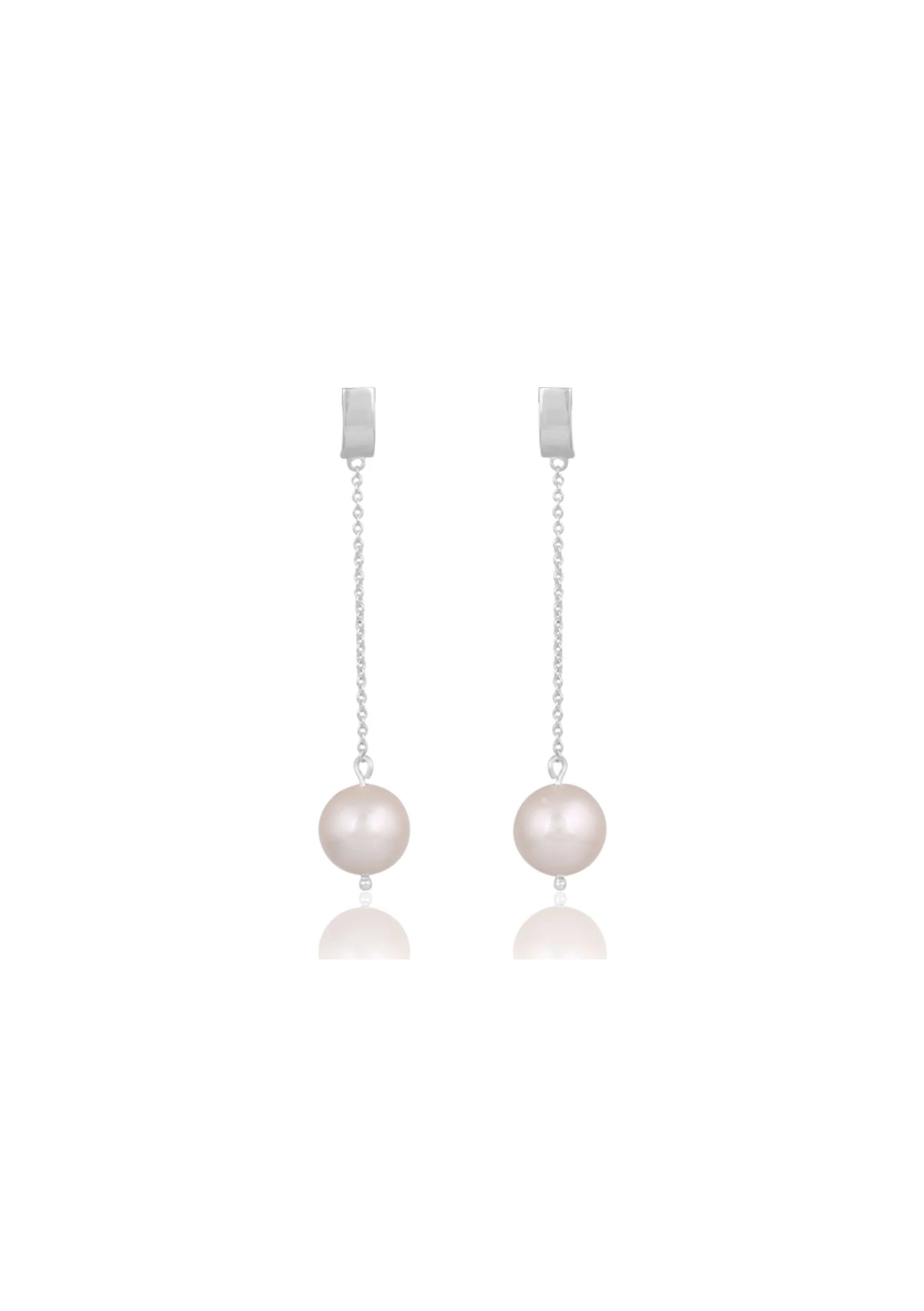 Lola Knight Ada Minimalist Pearl Bridal Earrings - Sterling Silver Wedding Jewelry for Brides, Bridesmaids & Formal Occasions