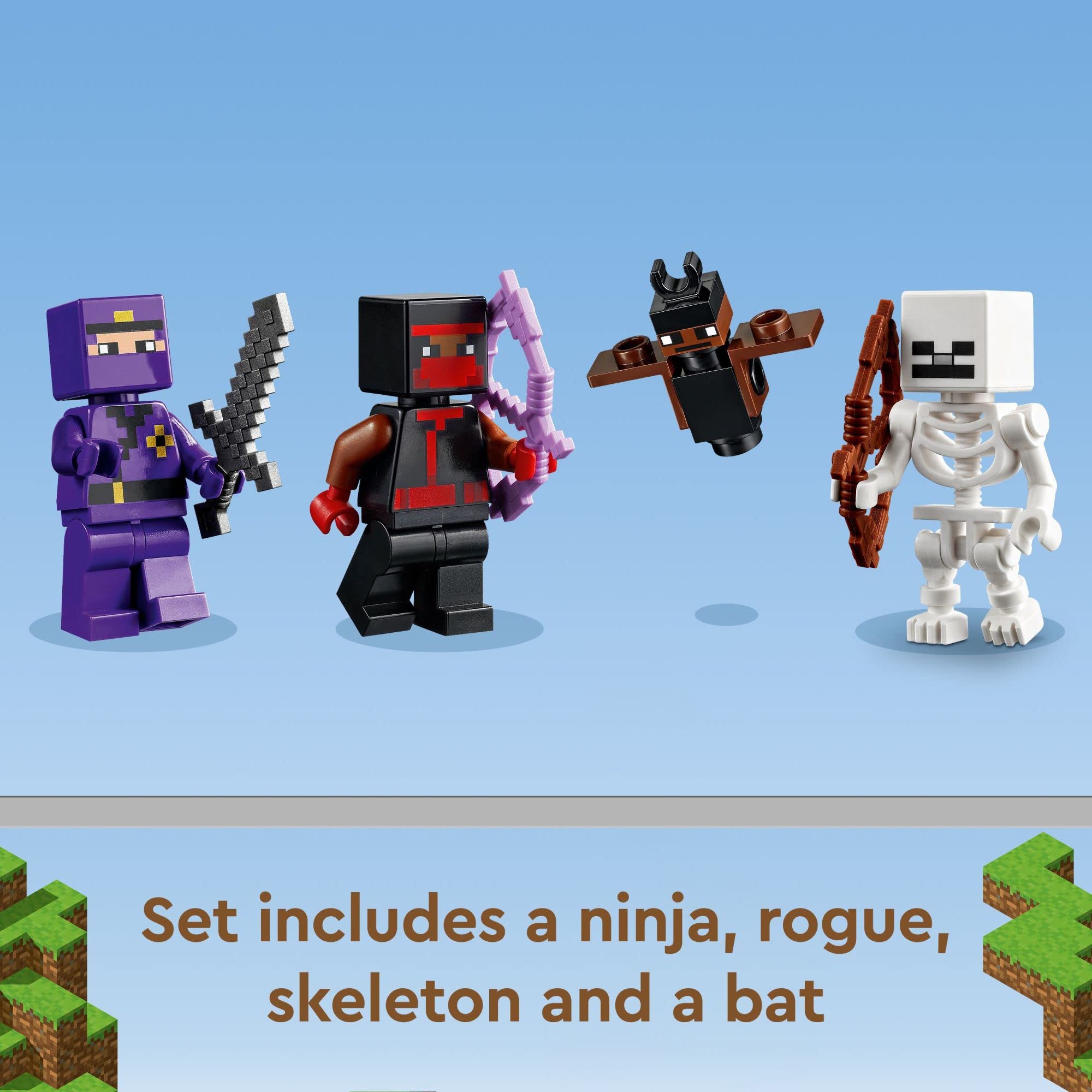 LEGO Minecraft The Training Grounds Building Set 21183 - Creative Toy for Kids Ages 8+ with House, Cave, Trapdoor & Ninja, Rogue, Bat Figures - Perfect for Minecraft Fans, Birthday Gifts & STEM Learning Activities