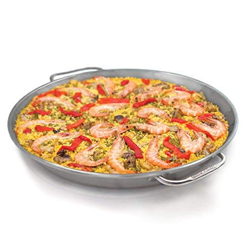 Broil King 69614 Premium 15-Inch Carbon Steel Paella Pan - Authentic Spanish Cooking for Outdoor Grilling & Family Gatherings