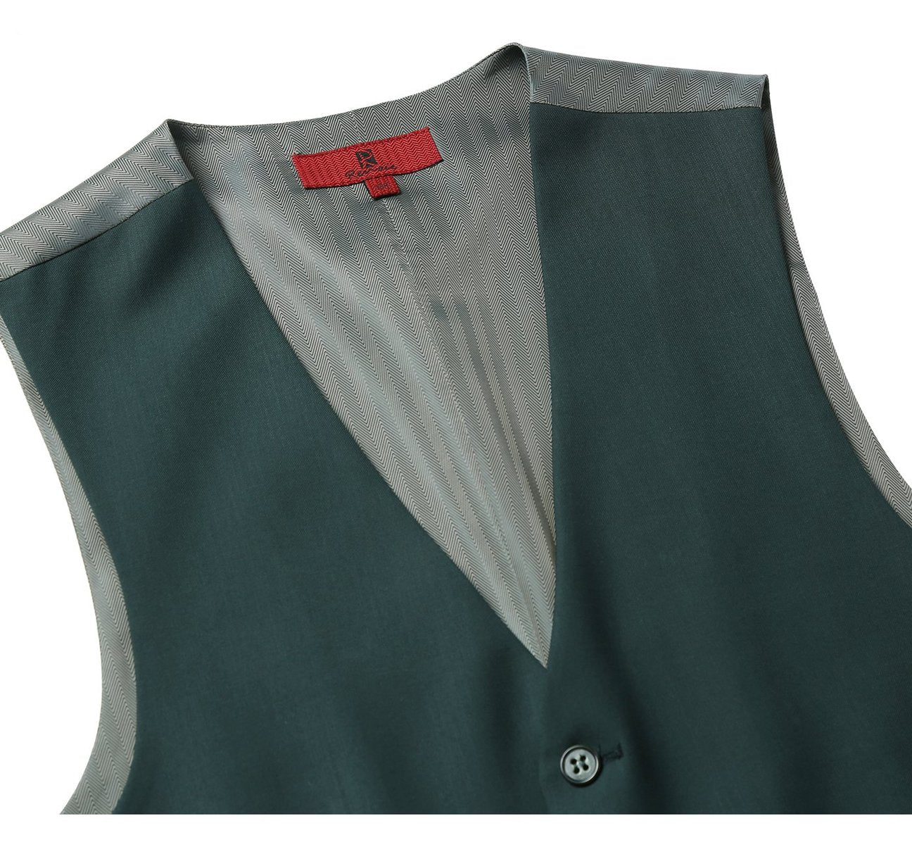 Alessandro Vitello by Renoir Green Business Suit Vest - Regular Fit Dress Waistcoat for Men (2019 Collection) | Perfect for Weddings, Office Wear & Formal Events
