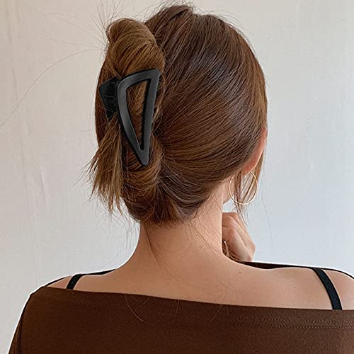 Licogel Matte Triangle Hair Claw Clips Set - Large Decorative Hair Clamps for Thick Curly Hair | Fashionable & Simple Hair Accessories for Women, Perfect for Work, Gym, and Everyday Styling