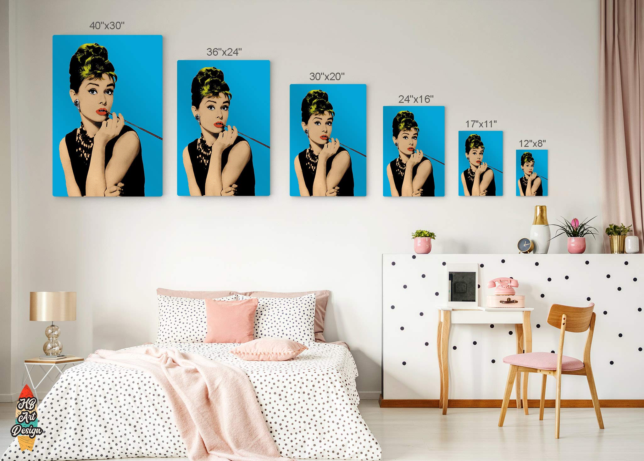 Audrey Hepburn Wall Art - Breakfast at Tiffany's Movie Poster - Blue Background Metal Print - 30x20 Inches - Modern Home Decor for Living Room & Bedroom - Made in USA | Perfect Gift for Film Lovers & Classic Hollywood Fans