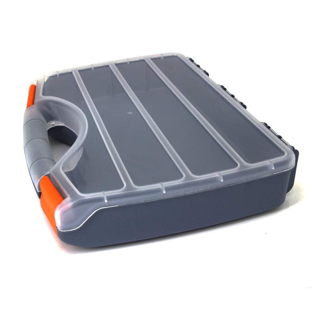 Utoolmart 12.6 x 10 x 2.4 Inches Translucent Plastic Tool Box Organizer - Heavy Duty Storage for Hardware, Screws, Bolts, Nuts - Perfect for Garage, Workshop & DIY Projects