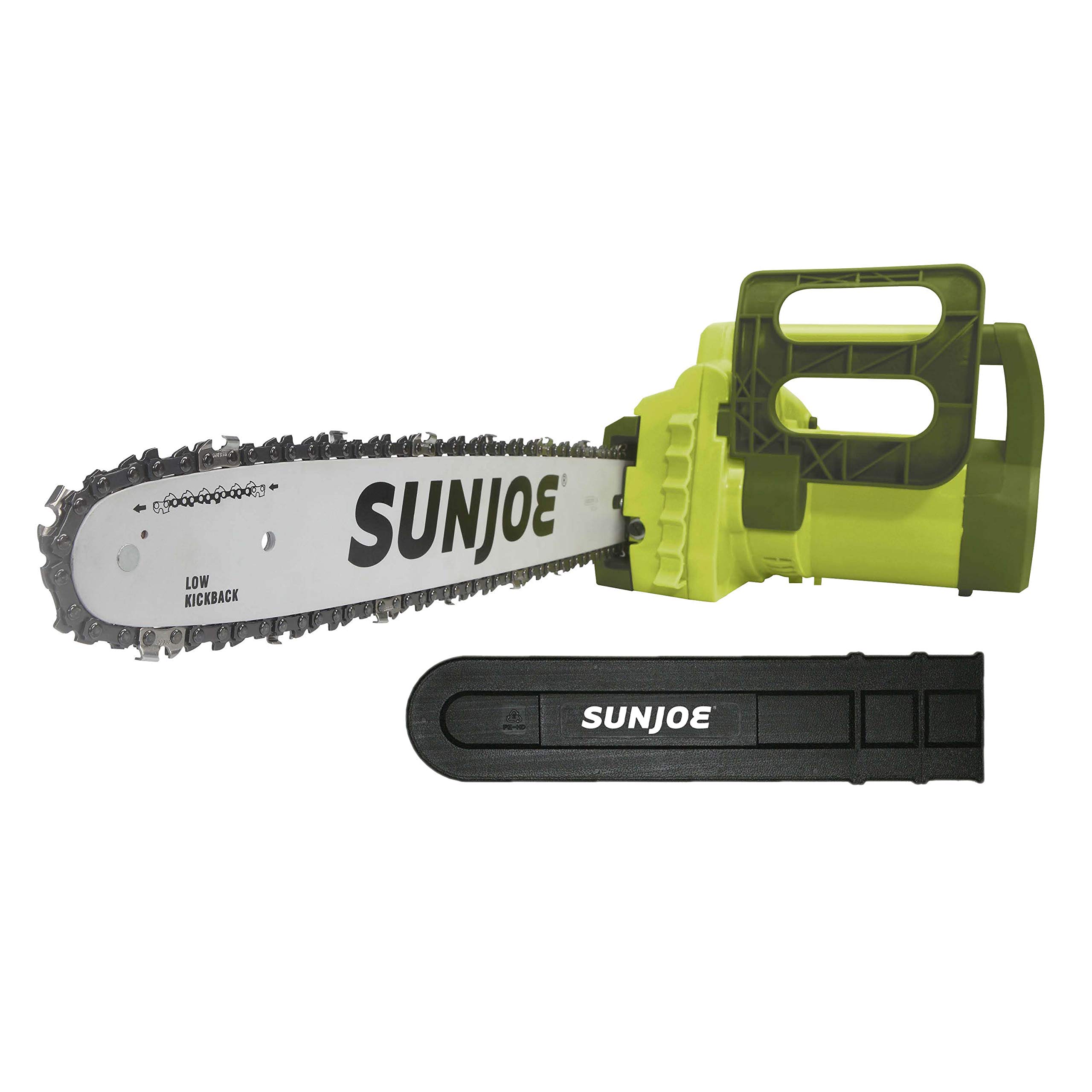 Sun Joe SWJ700E 16-Inch 14-Amp Electric Handheld Chain Saw with Safety Handguard - Kickback Brake, Auto Oil Lubrication, Maintenance-Free - Ideal for Tree Trimming, Firewood Cutting & DIY Landscaping Projects