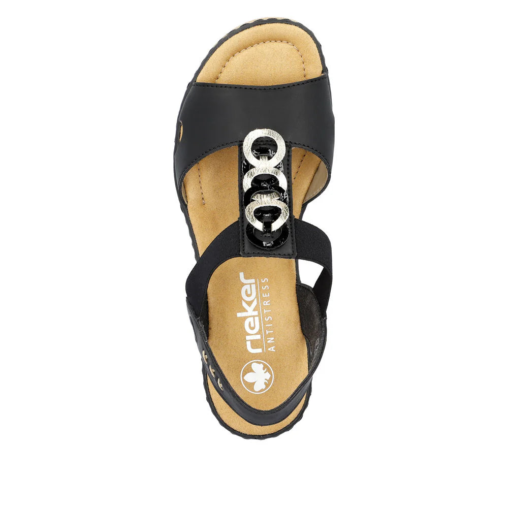 Rieker 67498 Black Women's Comfortable Slip-On Shoes for Work, Walking & Casual Wear
