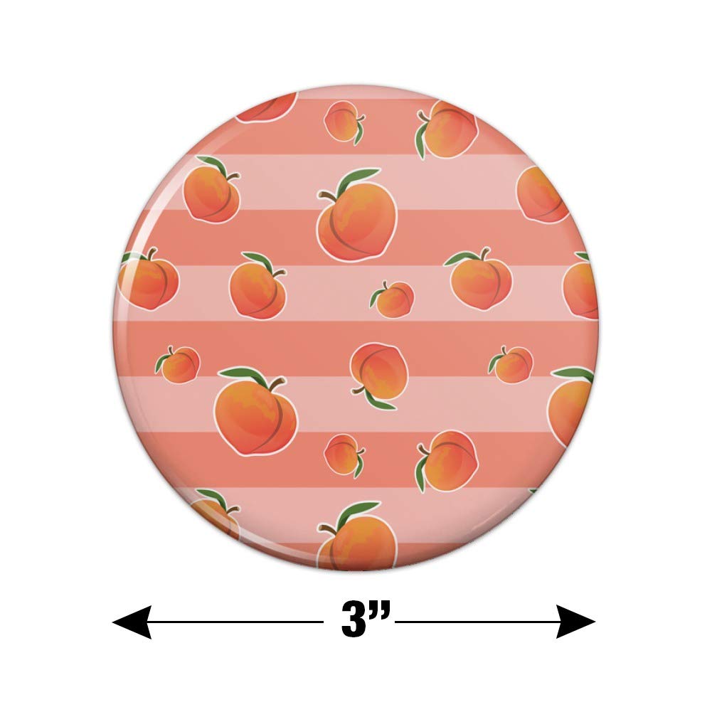 Stylish Peaches & Stripes Fridge Magnets - Decorative Kitchen Refrigerator Locker Button Magnets for Home, Office & Dorm Organization