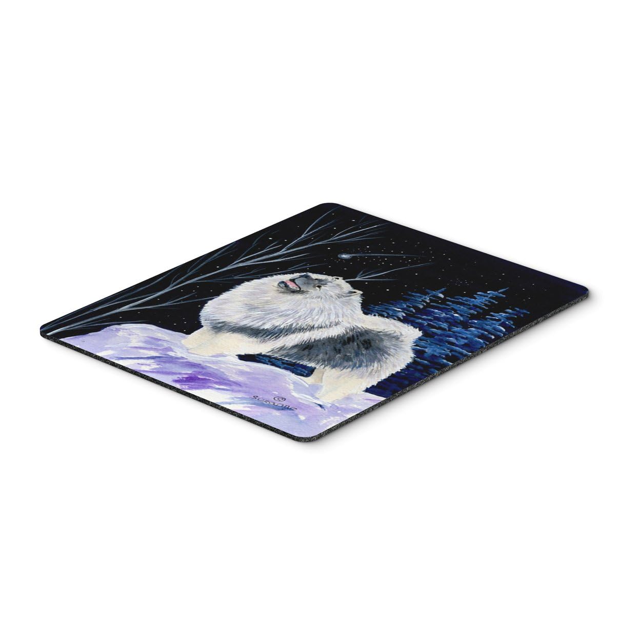 Starry Night Keeshond Mouse Pad - Large Washable Non-Slip Desk Mat for Home Office, Gaming & Computer Work | Heat Resistant Hot Pad & Trivet for Kitchen Use