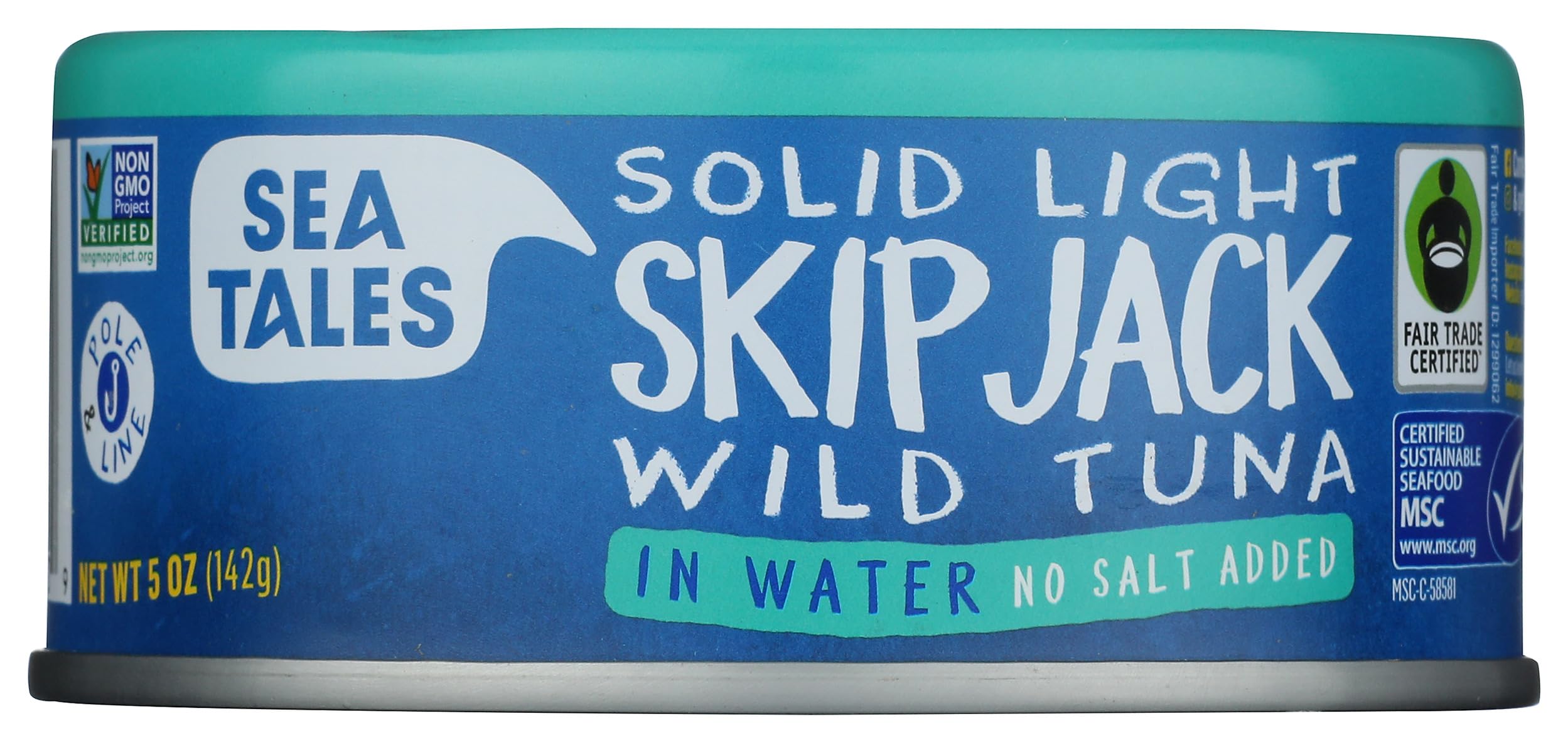 Premium Skipjack Tuna in Water - 5 Ounce Can, High Protein & Low Sodium, Perfect for Salads, Sandwiches & Healthy Meal Prep - Sea Tales Brand