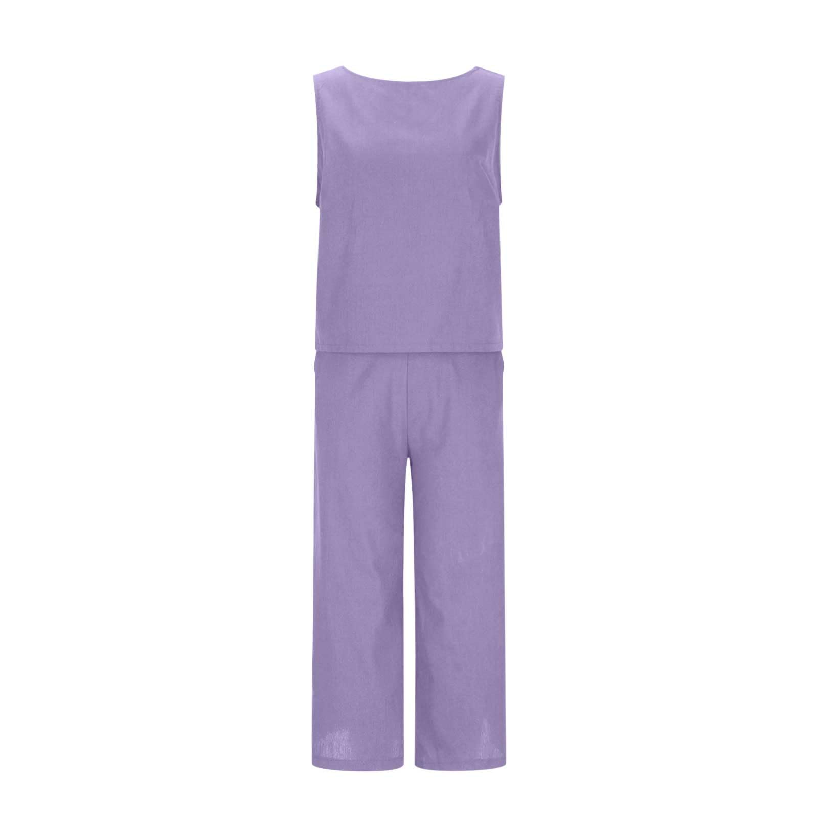 Women's Summer Outfits - 2 Piece Linen Matching Sets | Casual Lounge Wear for Women | Perfect for Beach Vacations, Brunch Dates & Relaxing at Home