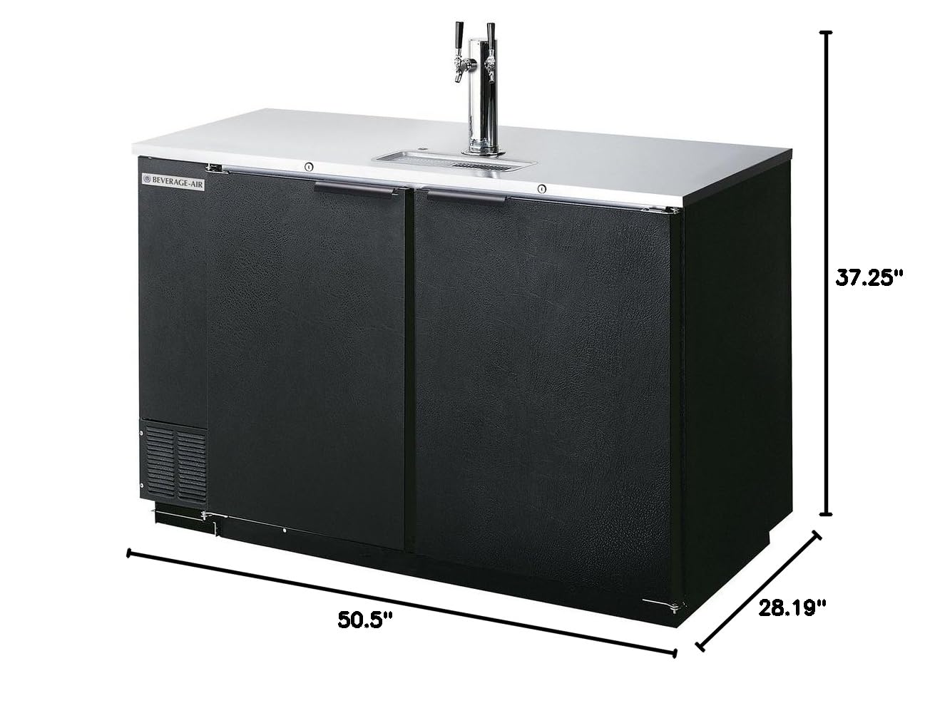 Beverage-Air 50.5 Inch Commercial Black Draft Beer Cooler - Perfect for Bars, Restaurants, and Home Brewing Use