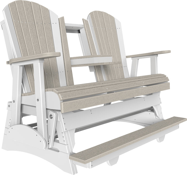 LuxCraft 5-Foot Adirondack Balcony Glider Chair - Outdoor Patio Furniture for Relaxing on Porch, Deck or Garden