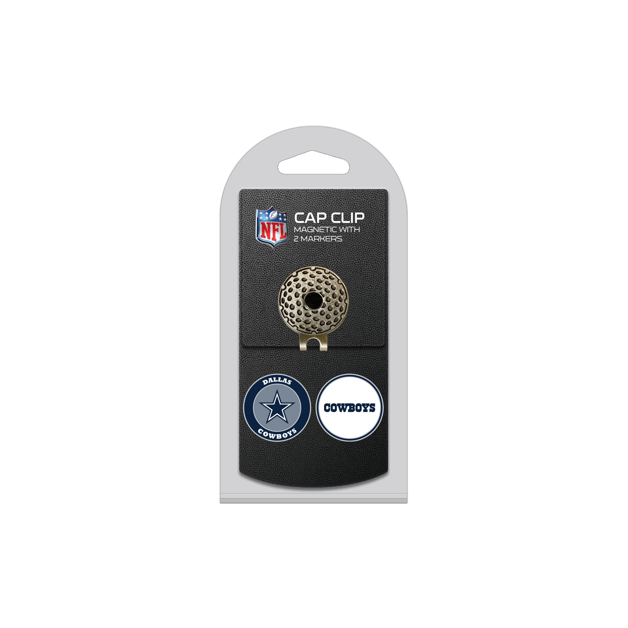 Team Golf NFL Golf Cap Clip with 2 Removable Double-Sided Enamel Magnetic Ball Markers - Easy Hat Attachment for Golfers | Perfect for Golf Courses, Driving Ranges & Sports Events