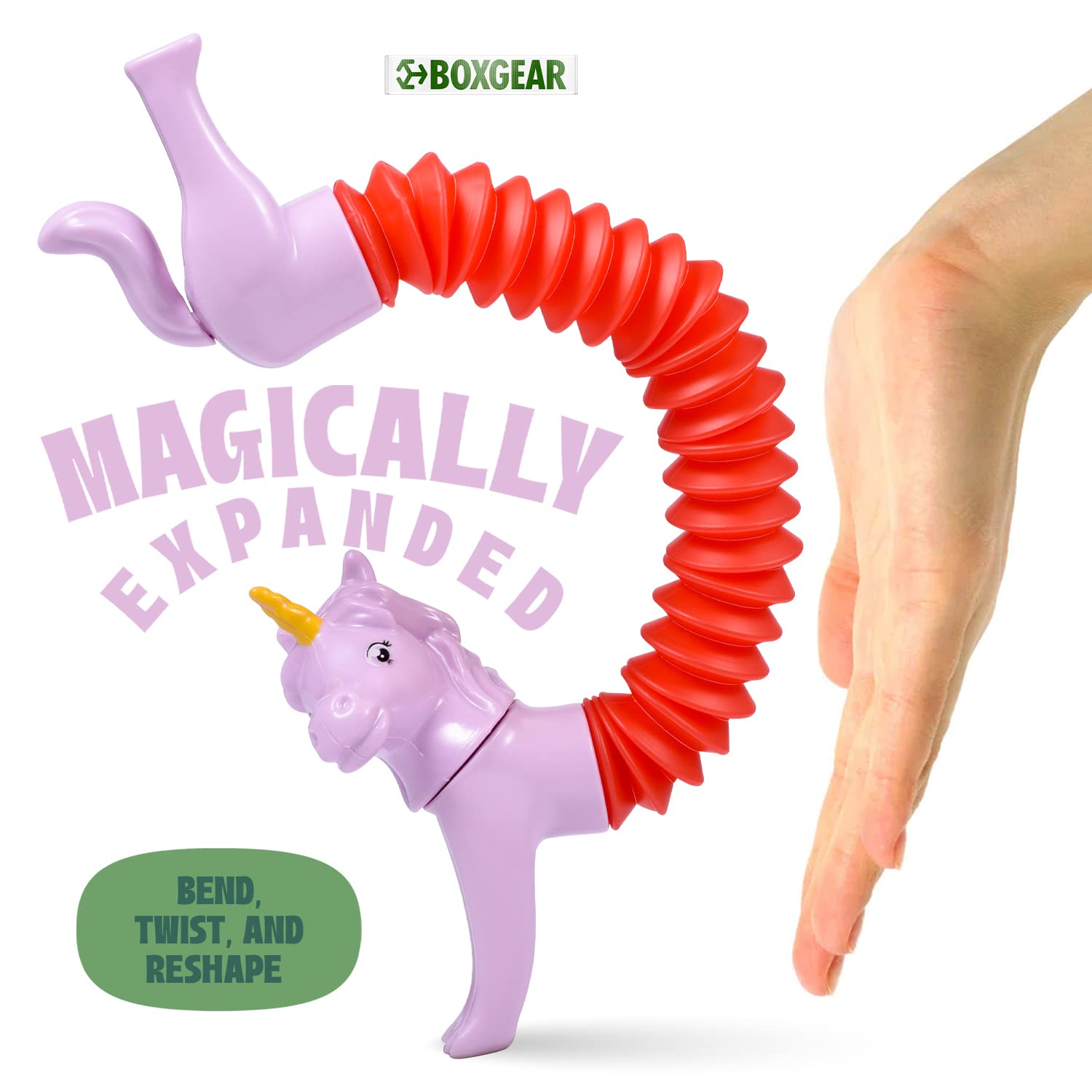 **Boxgear 5-Pack Mixed Animal Pop Tubes - Cute Sensory Fidget Toys for Kids, Stress Relief & Anxiety Relief with Popping Sounds - Fun Spring Toys for Toddlers, Boys & Girls - Perfect for Classroom, Travel, and Home Play**