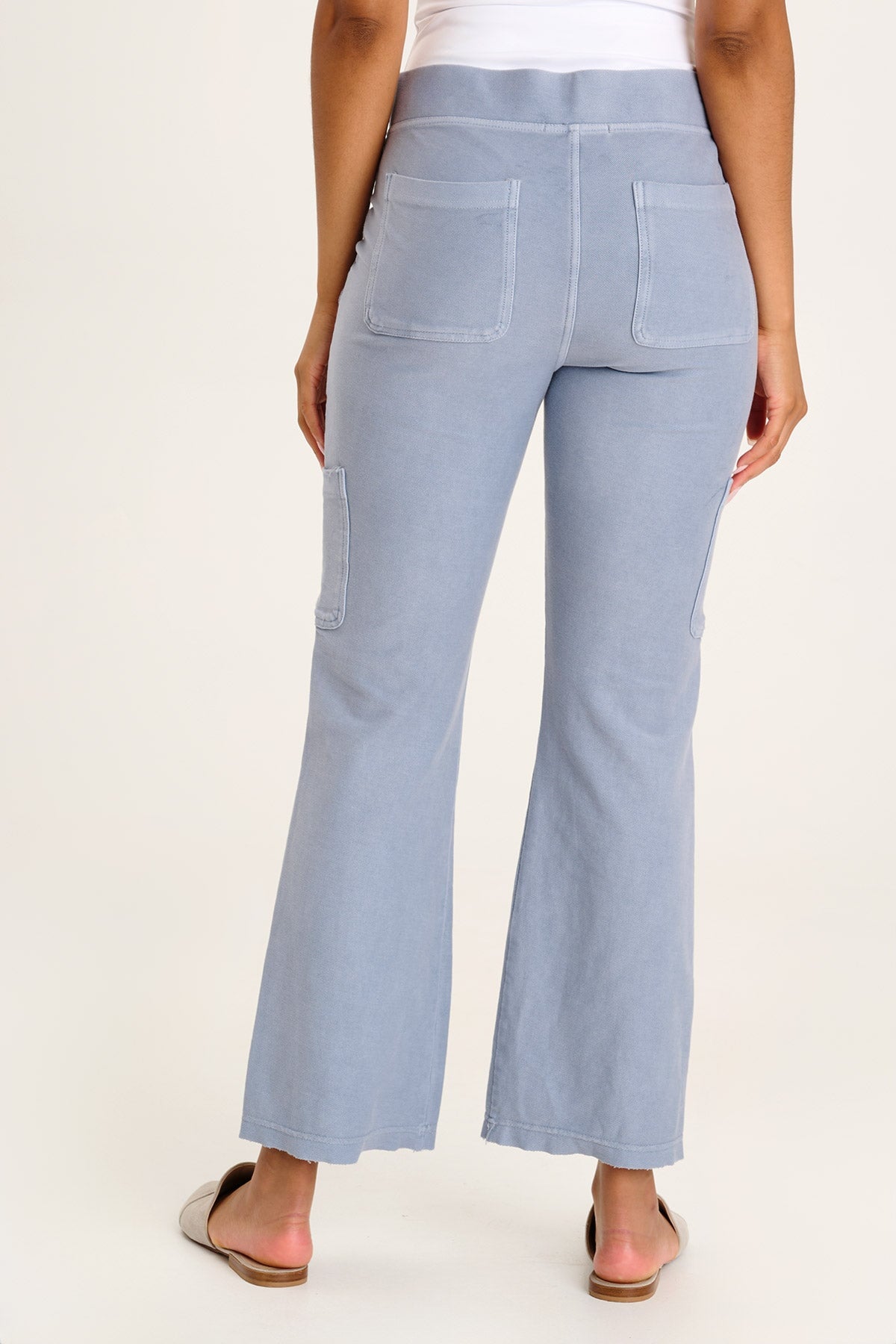 Kiah Flare Pant Spry Blue Pigment - Women's High Waist Wide Leg Pants for Casual & Office Wear | Trendy Stretch Comfort Fit | Perfect for Work, Travel & Everyday Outfits