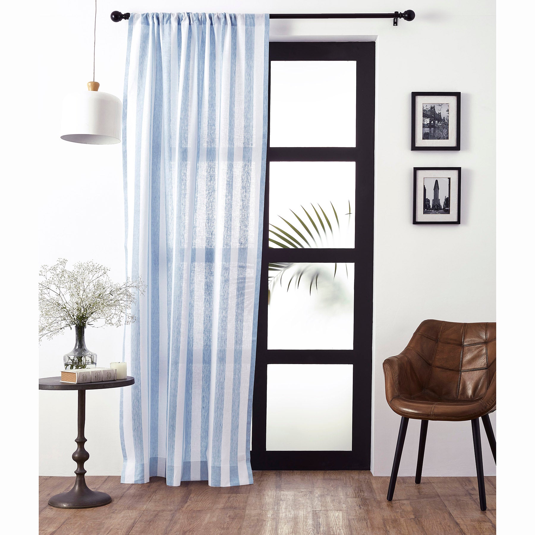 Sky Blue and White Cabana Stripe