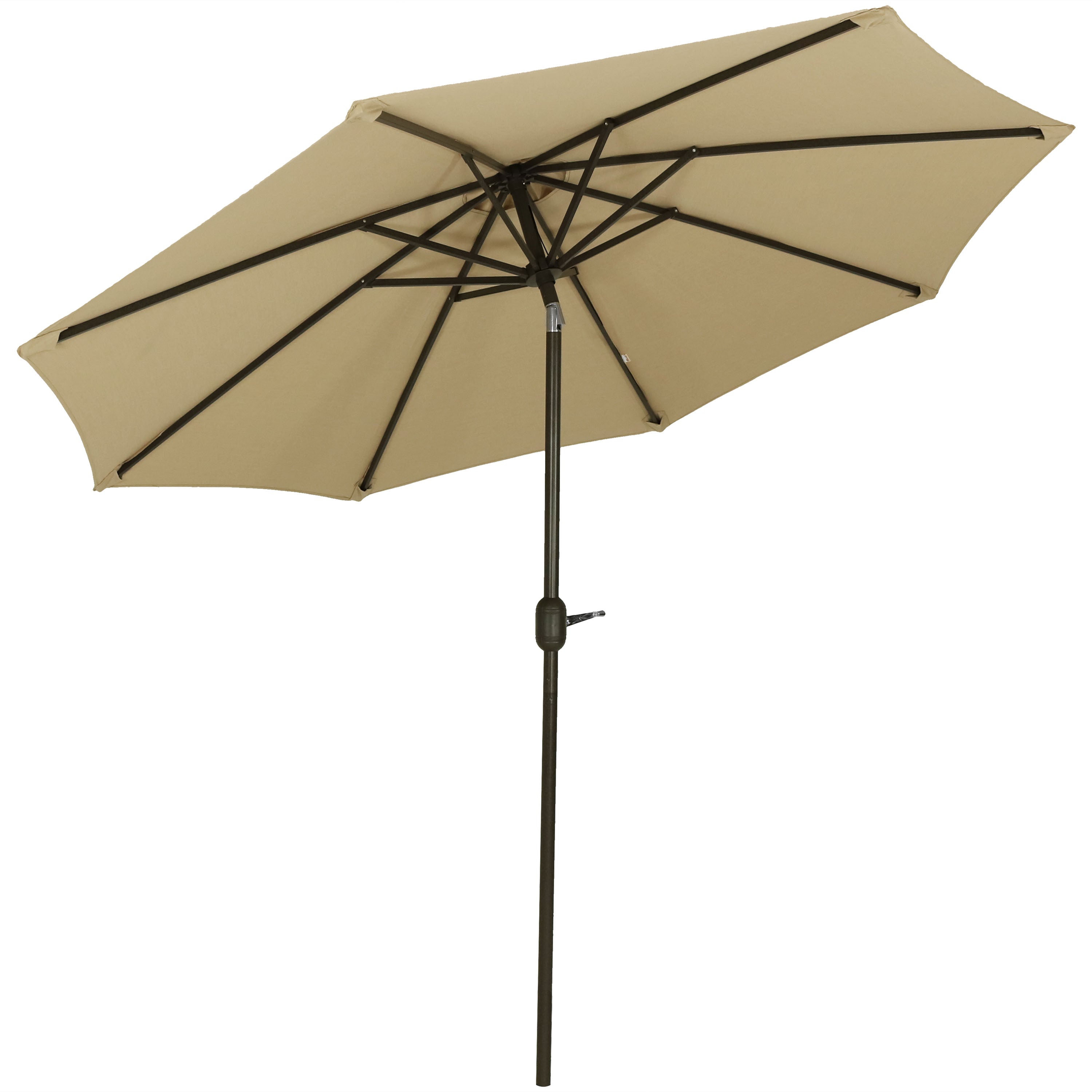Sunnydaze 9-Foot Aluminum Patio Umbrella with Auto Tilt & Crank - Waterproof Sunbrella Fabric for Outdoor Dining, Poolside, and Garden Shade