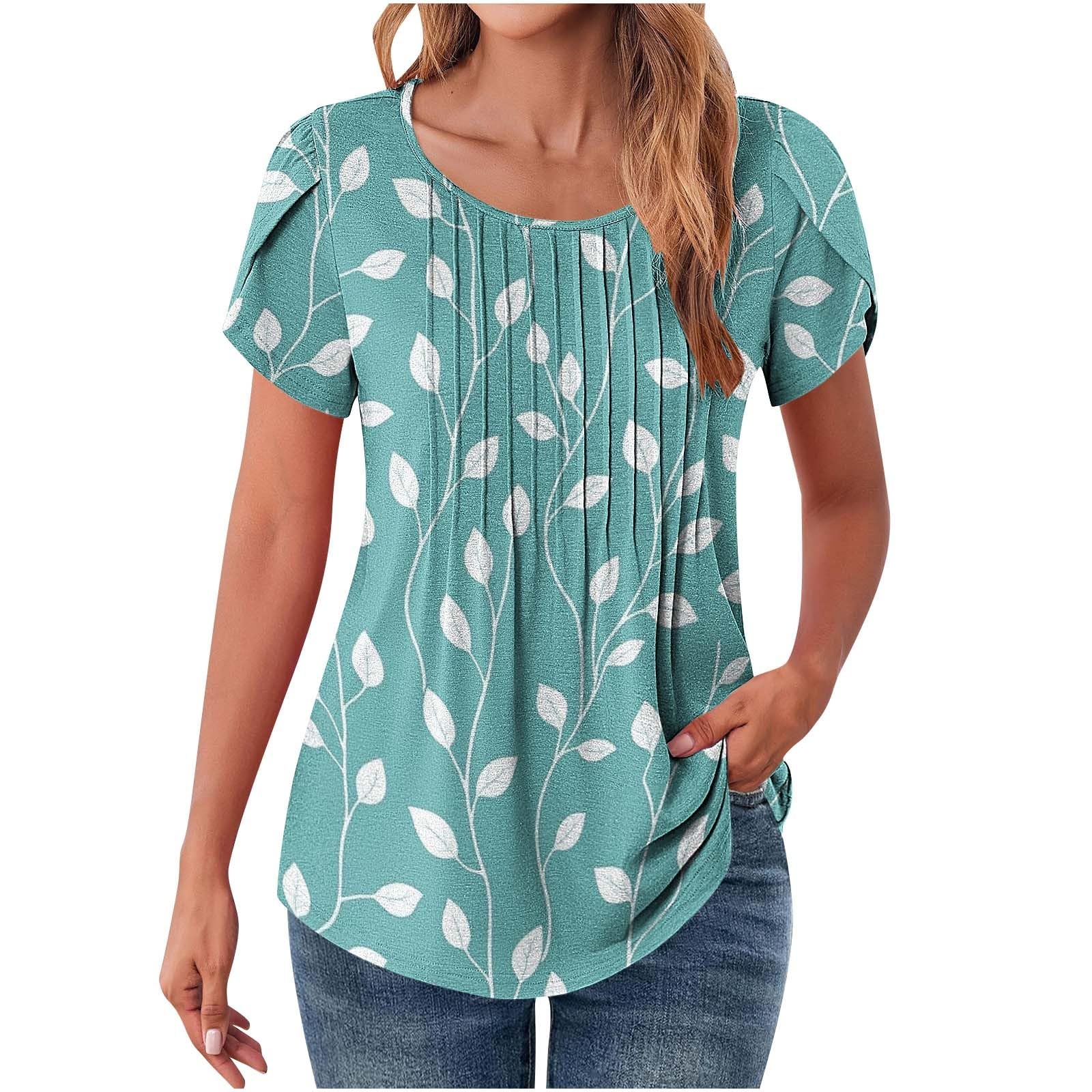 Trendy Women's Summer Tops 2025 - Elegant Petal Sleeve Crewneck Blouses & Casual Tunic Tees for Work, Date Night & Vacation Outfits