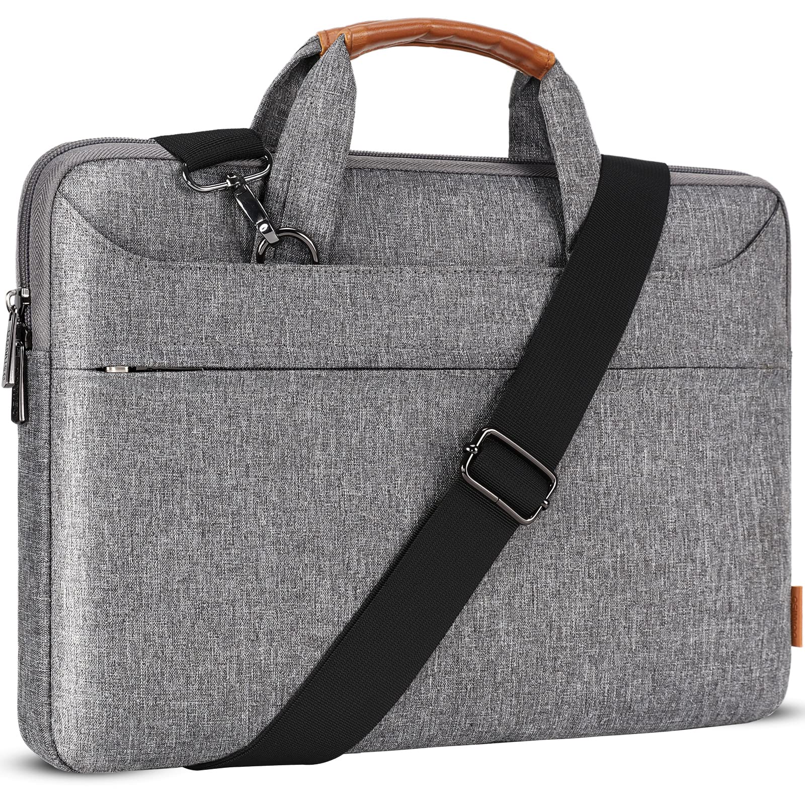 DOMISO 15.6 Inch Laptop Sleeve Bag - Water-Resistant Protective Messenger Briefcase for 15.6