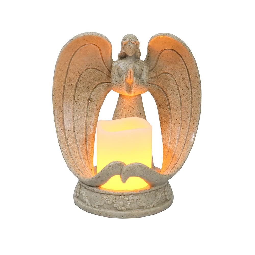Nordic Style Resin Angel Electronic Candle Holder - Elegant Home Decor for Living Room, Bedroom, Church & Wedding Decorations | Perfect for Holiday, Christmas & Romantic Ambiance Lighting