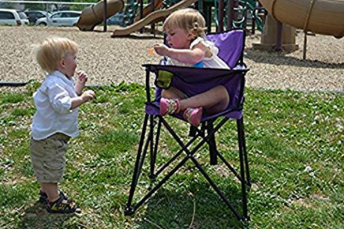 Ciao! Baby Portable High Chair for Travel - Foldable High Chair with Removable Tray, Lightweight & Compact (Purple) - Perfect for Dining Out, Camping & Airplane Travel