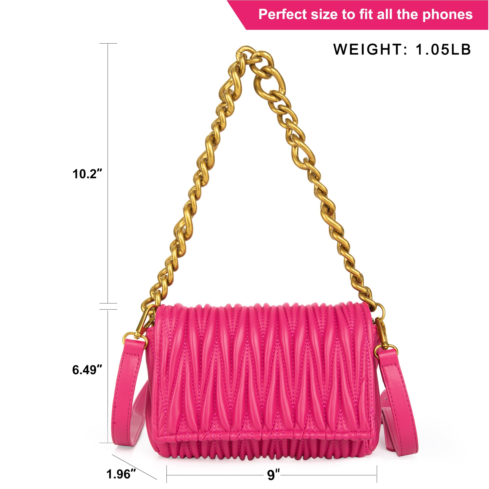 Montana West Quilted Crossbody Bag for Women - Stylish Small Purse with Top Handle - Perfect for Work, Travel & Everyday Use