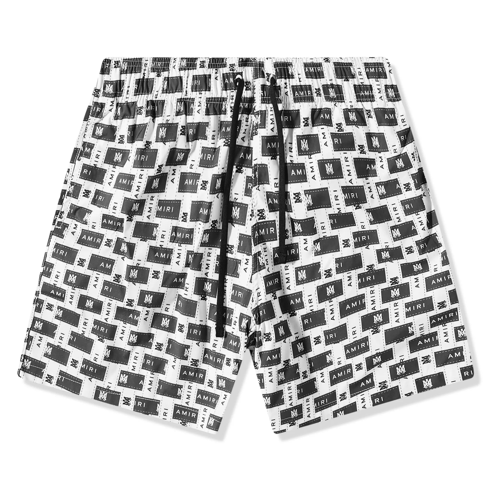 Amiri Interweave Black White Swim Shorts for Men - Quick Dry Beach Swimwear with Comfortable Fit - Perfect for Pool, Vacation & Summer Activities